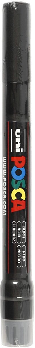 Uni Posca Marker, lijndikte: 1-10 mm,  PCF350 , black, kwast, 1stuk [HOB-271046]